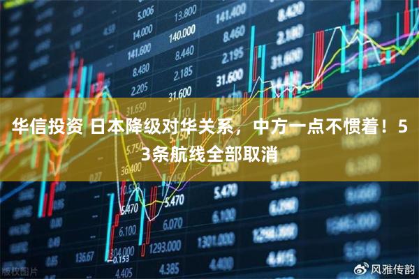 华信投资 日本降级对华关系，中方一点不惯着！53条航线全部取消